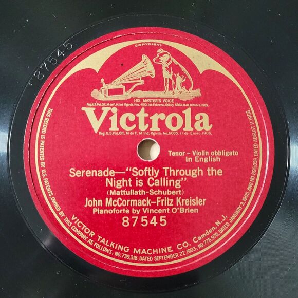 John McCormack Fritz Kreisler 78 Serenade - Softly Through The Night Is Calling - Picture 2 of 3